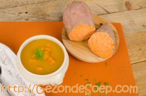 Soep van zoete aardappel